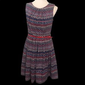 Ellen Tracy red white & blue dress Sz 10